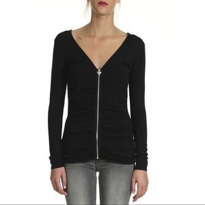 NWT Guess “Erica” Black Zip V-Neck Cardigan